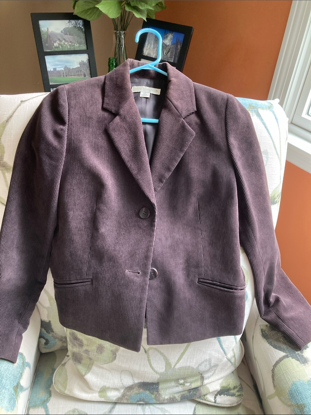 Petite Sophisticate Plum Corduroy Blazer Jacket